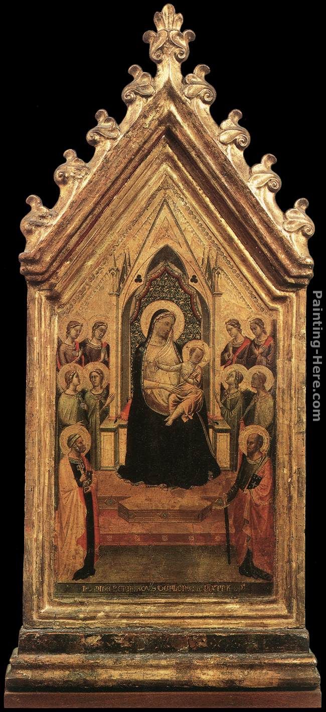 Madonna and Child Enthroned with Angels and Saints painting - Bernado Daddi Madonna and Child Enthroned with Angels and Saints art painting